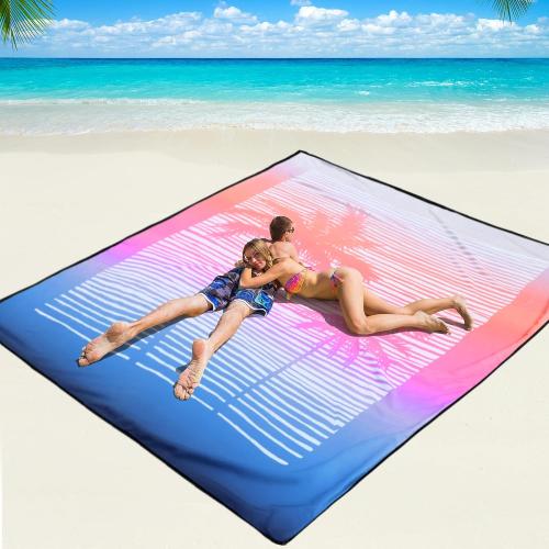 WIWIGO Beach Blanket Mat Waterproof Sandproof for 2-8 Adults Quick Drying
