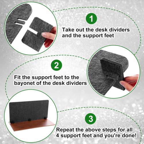 2 Pack Acoustic Desk Divider Partition 23.6 x 47.2 Stand up Freestanding Privacy Panel Noise Visual Distractions Reducing Table Divider for Student Reception Area Office (Deep Gray)