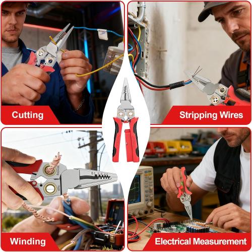 8-in-1 Wire Stripper with Voltage Tester, Electrician Tool for HVAC & DIY