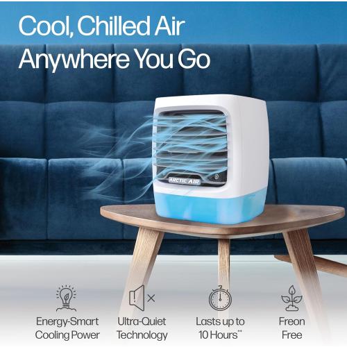 Arctic Air Chill Zone Evaporative Cooler with Hydro-Chill Technology, Portable Fan with 4 Adjustable Speeds, 8-Hour Cooling, Fan for Bedroom, Living Room, Basement, Office & More