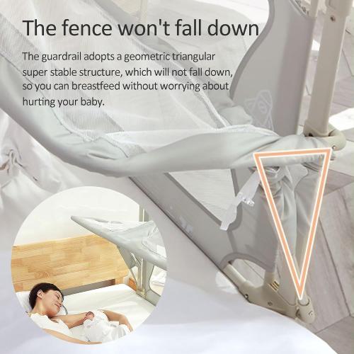 3 in 1 Baby Bassinet, Bassinets Bedside Sleeper with breathable and visible mesh window,soft washable liner cover and sturdy aluminum alloy,for cosleeping baby bed,Portable Bedside Crib ( Color : Ligh