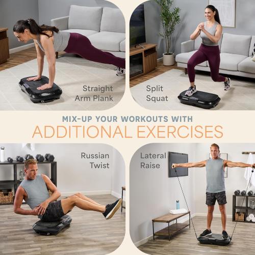 Lifepro Waver Vibration Plate Exercise Machine – High-Intensity Vibration Plate for Lymphatic Drainage – Full-Body Workout Vibrating Platform with Loop Bands – Fitness Equipment for Strength & Toning