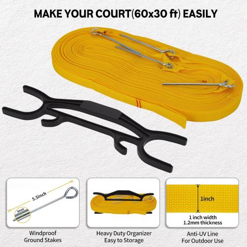 Outdoor Professional Volleyball Net Set for Backyard Beach with Heavy Duty Adjustable Aluminum Poles, Upgraded Anti-sag Net, PU Volleyball and Pump, Boundary Line, Large Carry Bag