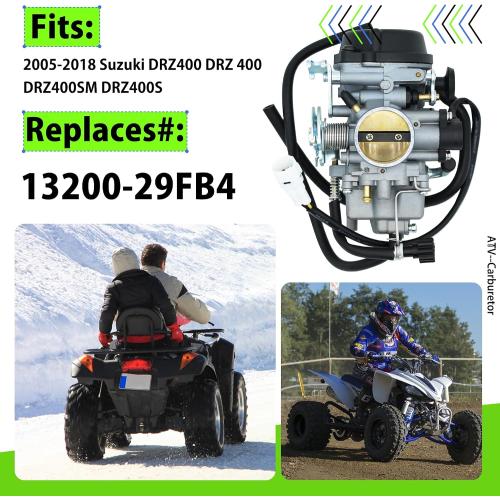 DRZ400 Carburetor With Fitler For Suzuki DRZ400 DRZ 400 DRZ400SM DRZ400S 2005-2018 | Replace # 13200-29FB4 | Carb Kit With Filter | Cleaning Tool
