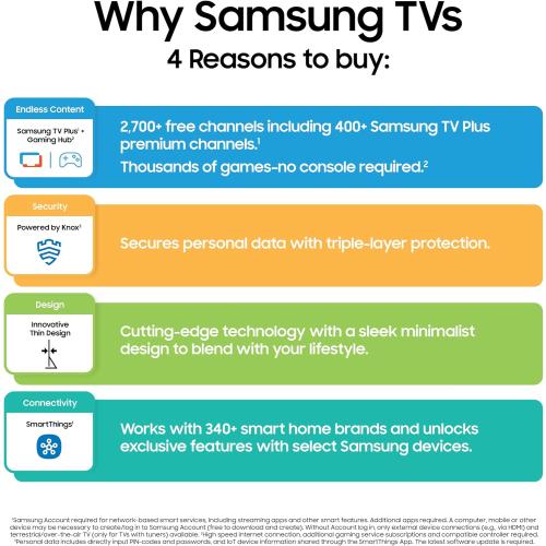 Samsung Size 50-Inch Class Crystal UHD U8000F 4K Smart TV (2025 Model) Endless Free Content, Crystal Processor 4K, MetalStream Design, Knox Security, Alexa Built-in