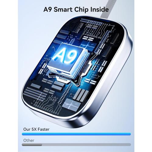 Redlake Wireless CarPlay Adapter for iPhone Mini Size Wireless Apple CarPlay Adapter for USB & USB-C/Type-C Plug and Play (Matte Black with Cable)