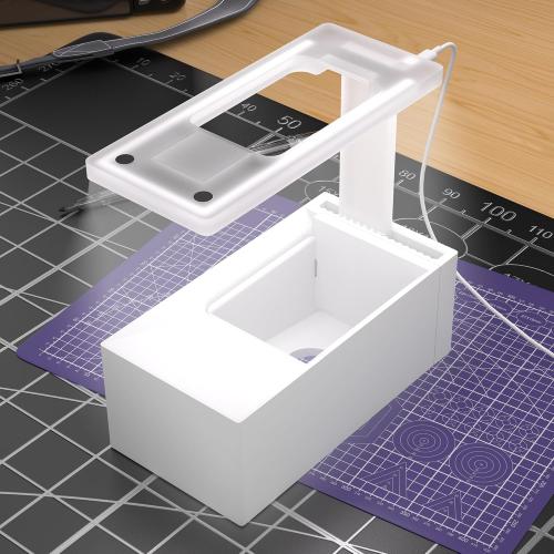 LED MTG Card Scanner Stand for ManaBox, 6000K Anti-Glare Ring Light, Adjustable Phone Holder, Sloped Tray Trading Card Scanner Stand for Unsleeved MTG Cards