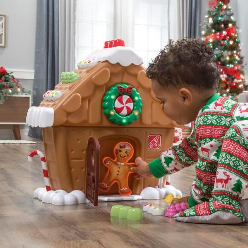 Step2 My First Gingerbread House, Kids Interactive Christmas Holiday Toy, Lights Up and Plays Music, Includes 20 Accessories, For Toddlers 1  Years Old