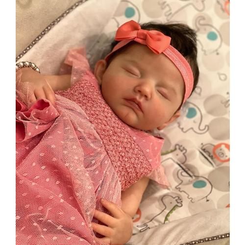 Lifelike Reborn Baby Dolls Girls Reborn Doll Eyes Closed Soft Body Realistic Newborn Baby Doll Real Life Baby Dolls Gift Box Toys 20 Inch Look Like a Real Baby