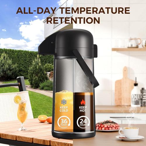 Coffee Carafe for Keeping Hot, 102OZ / 3L Airpot Coffee Dispenser with Pump