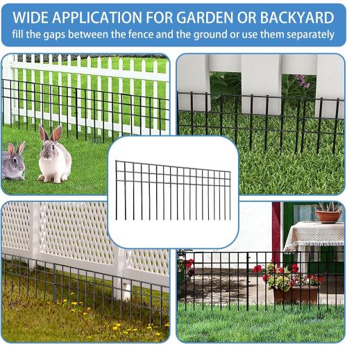 32x10-inch No Dig Animal Barrier Fence, 20 Pack Black Dig Protective Fence with 1.5 inch Spike spacing, Dog/Rabbit/Groundhog Underground Defence, for Outdoor Garden Patio
