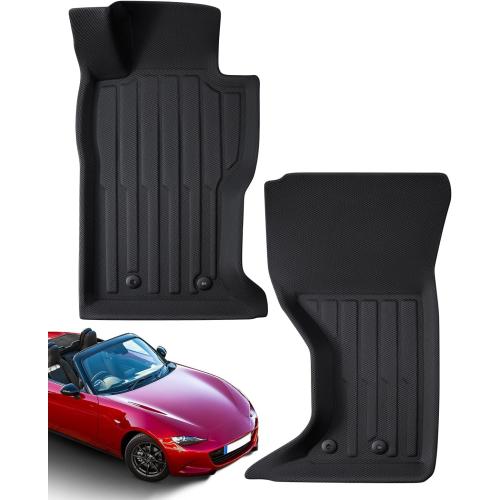Floor Mats for Mazda MX5 Miata: 2016-2025 Custom Car Accessories, Fit for Fiat 124 Spider 2017 2018, All Weather Black Automotive Carpet Floor Liners for Miata MX-5 ND 2024 2023 2022 2021 2020 2019