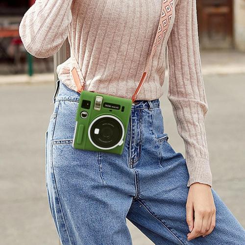 Easy Hood Protective Case for Fujifilm Instax Mini 40 Instant Camera, Soft Silicone Camera Case Cover Bag Lightweight Full Protector for Fujifilm Mini 40 – Green