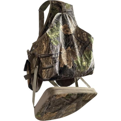AUSCAMOTEK Camouflage Hunting Vest with Detachable Seat Cushion for Turkey Dove and Upland Bird Hunting