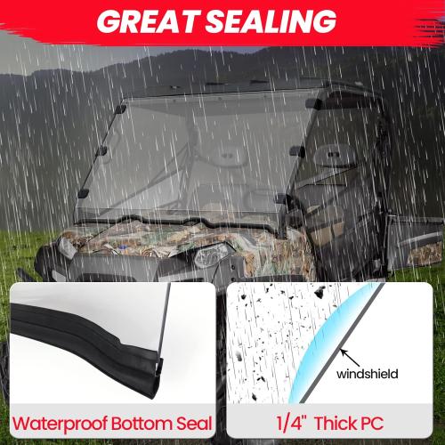 StarknightMT Scratch-Resistant Ranger 800 570 Windshield - UV-Proof Hard-Coated Full Windshield Compatible with Polaris 2010-2016 Ranger XP 800/Ranger XP 800 Crew/Ranger 800 6x6