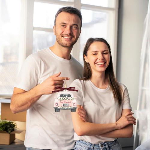 Wedding Gifts for Couples 2025 - Bridal Shower Present - Bachelorette Gifts for Bride, Future Mr & Mrs - Wedding Decor Newlywed Gift for Married Couples - Wood Hanging Ornament 2025