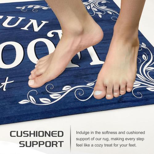 Laundry Room Rug Runner 20x48 Non Slip Waterproof Laundry Mats for Laundry Room Decor Washable Floor Farmhouse Laundry Rug for Mudroom, Washroom, Bathroom, Navy Blue