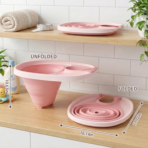 Portable Collapsible Shampoo Bowl Set: Collapsible Hair Washing Basin | Durable Adjustable Strap Hair Washing Station for Elderly, Disabled, Injured, Pregnant & Bedridden Patient Home Care