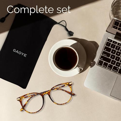 Gaoye Blue Light Blocking Glasses, Retro Round Eyewear Frame Anti Eyestrain Computer Glasses for Women Men (Tea Leopard/Transparent Lens)