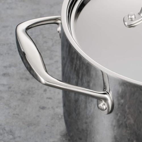 Tramontina Signature Tri-Ply Clad Stainless Steel 12-Piece Cookware Set with Lids, Pots and Pans Kitchen Set, Induction-Ready, Dishwasher-Safe, NSF-Certified, Made in Brazil