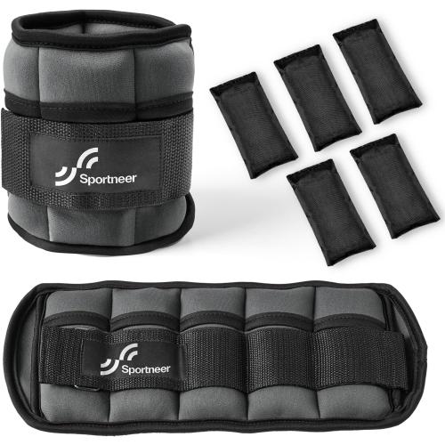 Sportneer Adjustable Ankle Weights, 2-10 lb per Pair, Removable Weights