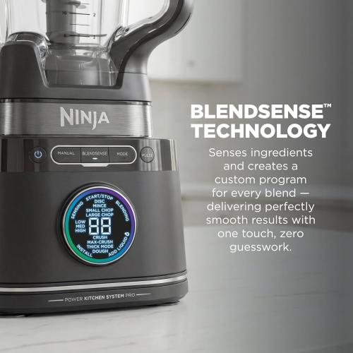 Ninja Kitchen System | All-in-One Food Processor & Blender | With 8-Cup Bowl & (1) 24 oz. To-Go Cup | For Smoothies, Cookie Dough, Salsas, Cole Slaw & More | 1800 Watt | Black | TB401