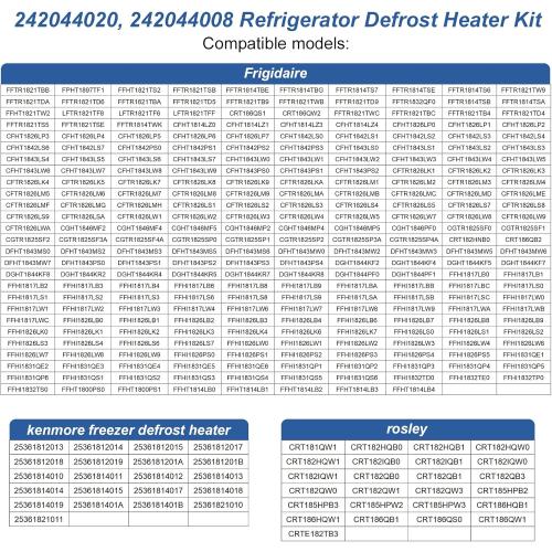 242044020, 242044008 Refrigerator Defrost Heater - Compatible with Frigidaire, Electrolux Fits for AP6009169, PS11733097 Thermostat kit