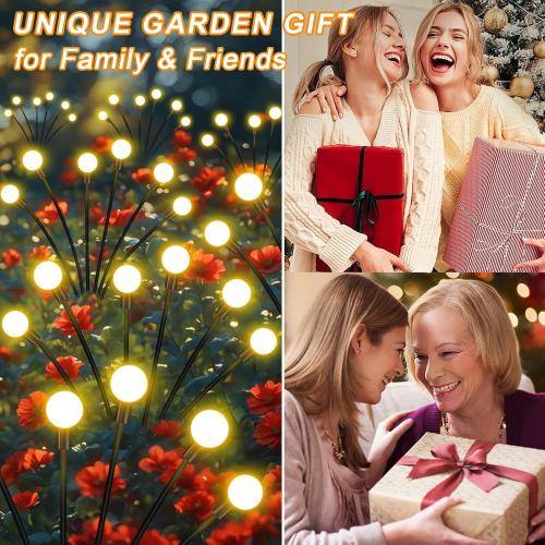 Solar Garden Lights Outdoor, 6 Pack Firefly Swaying Lights, Waterproof Garden Decor for Yard Patio Pathway Lawn, Gardening Gifts for Women Christmas Decoration