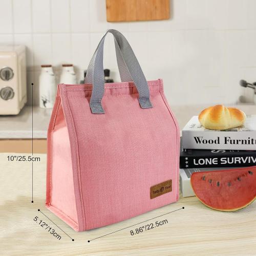 Mziart Minimalist Lunch Bag Pink Cute Small Insulated Lunch Box for Women