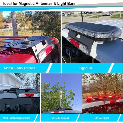 TOPOWN Metal Drill-Free Light Bar Cab Mount for Ford F-150 (2015 ) for Ford F-250-F-550 (2017 ), Fit for Magnetic Light Bar and Magnetic Antenna, Support Bolt-on Mounting, Metal Light Bar Mount