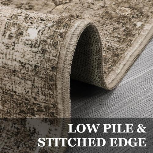 8x10  Washable Area Rugs color brown greyish