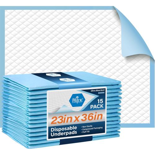 MED PRIDE High Absorbency Liners -Disposable Underpads 23'' X 36'' Incontinence Pads, Bed Covers, Puppy Training | Thick, Super Absorbent Protection for Liquid, Urine, Accidents (150)