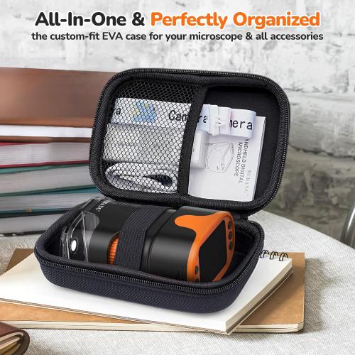 1000X Handheld Microscope for Kids 4K 2.0 Screen Rechargeable Mini Pocket Digital Microscopes w/Slides Kit Portable Edu Gift Age 4-6 8-12 Children Students