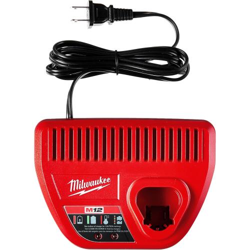 Milwaukee Genuine OEM 48-59-2401 M12 Lithium Ion 12 Volt Battery Charger w/LED Indicating, Red