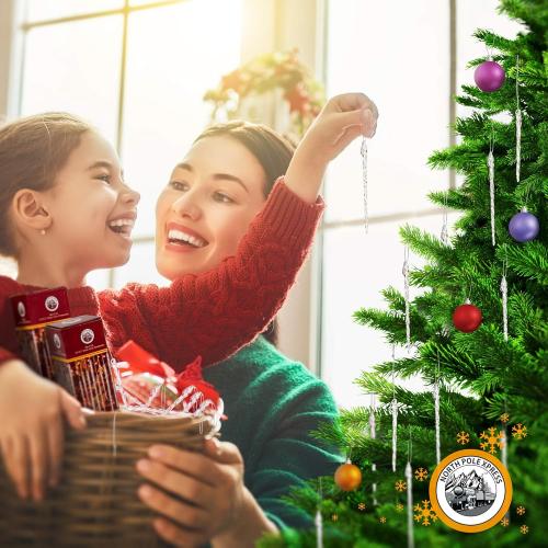 Twisted Clear Glass Icicle Christmas Ornaments for Christmas Trees - Set of 24 Icicles Christmas Tree Decorations - Christmas Tree Ornaments Crystal