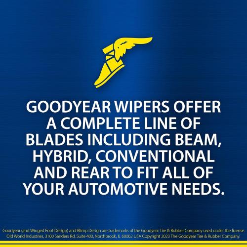 Goodyear Rear 10 Integral Rear Wiper Blade with Polymer Hard Shell Frame, Replacement Rear Window Wiper Blade for Integral Wiper Arms, Pack of 1