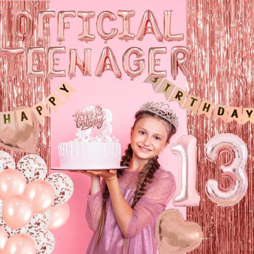 YGSEPCC 13th Birthday Decorations for Girls, Official Teenager Party Decor