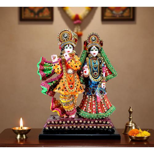 eSplanade - Radha Krishna Kishan Murti Idol Statue Sculpture - Resin (Radha Krishna Standing)