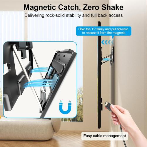 Supcline 0.31” Ultra Slim TV Wall Mount for 42-100 Inch TV Up to 176lbs