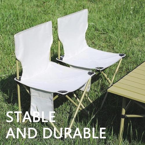 Outdoor Camping Chair, Collapsible Chair with Side Pocket and Carry Bag, Folding Chair for Camping, Beach, Picnic, Sunbathing Chairs with Storage Bag (Black)