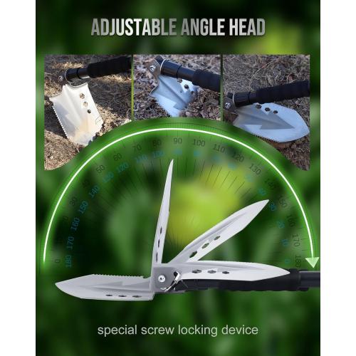 Folding Survival Shovel, Camping Shovel for Off Road, Gardening, Beach, Digging Dirt, Sand, Mud and Snow, Emergency and Outdoor, 29 inch