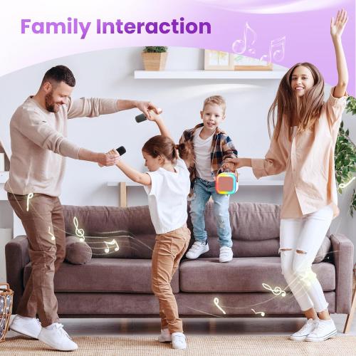 Mini Karaoke Machine for Kids Adults, Portable Bluetooth Speaker with 2 Wireless Karaoke Microphones,2025 TOP Birthday Gifts Toys for Boys 3,4, 5, 6, 7, 8 Years Old Toddler Karaoke Player(Rose Gold)