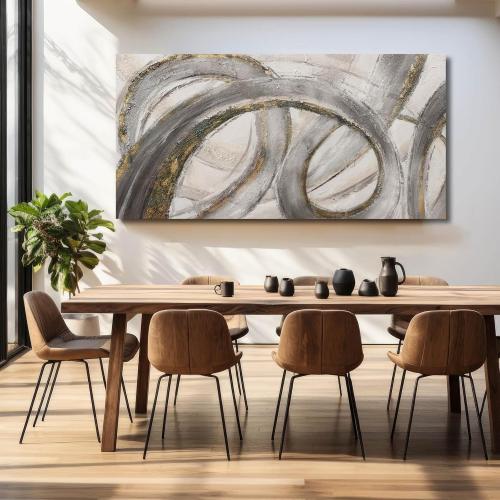 VAYIMDH Canvas Wall Art for Living Room Large Graffiti Wall Decor Grey and Beige Picture Painting for Home Office Bedroom 29x 58 Ready to Hang