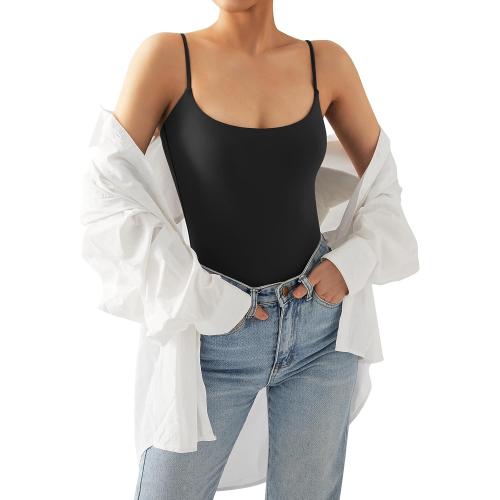 Size S SUUKSESS Women Sexy Square Neck Thong Bodysuit Backless Cami Bodysuit Top