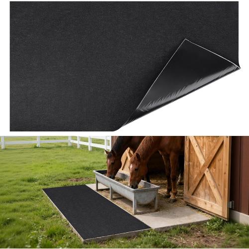 LWFCOEE Horse Stall Mat 4x6 Ft Large Horse Stable Mat Absorbent Non-Slip Washable Floor Mat for Horses Livestock Stables Barns Kennels Garages, Easy to Clean