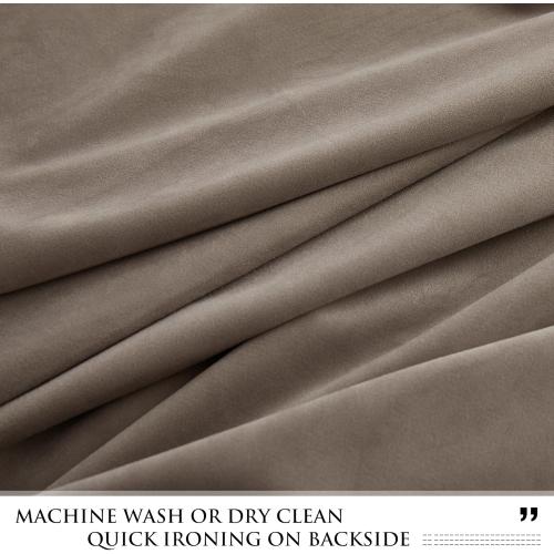 StangH Taupe Velvet Curtains 108 inches - Extra Long Blackout Sliding Door Curtains Thick Texture 100% Privacy Protect for Den Hotel Room Divider Used, Taupe, W52 x L108, 2 Panels