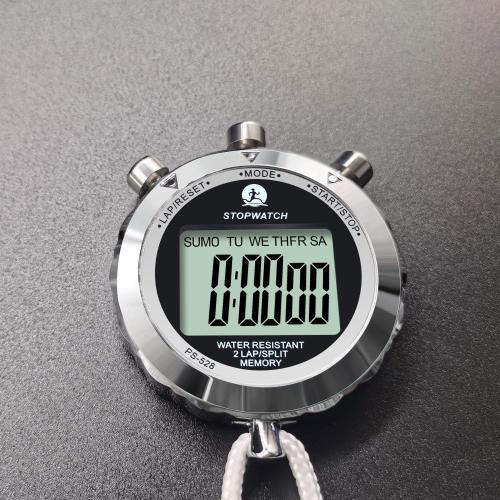 Stopwatch, Metal Stop Watch for Sports 10/100/400 Laps, Stopwatches Timer for Coach Sports Running with 0.01second & 0.001second Timing, Conutdown, Alarm
