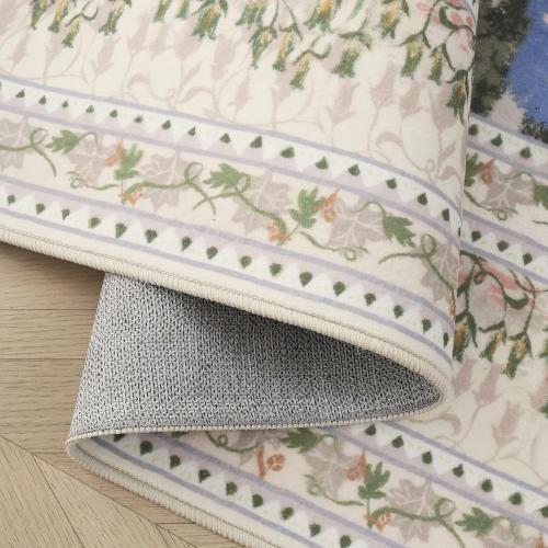 Rugcomf Runner Rug Impressionist-Style Vintage Kitchen Rugs Non Slip Washable Soft Carpet Runner for Kitchen Laundry Bedroom Bathroom, Beige