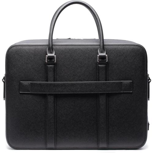 Maverick & Co. Manhattan Double-Zip Leather Laptop Bag – 16” Briefcase for Men, Stylish Business Travel & Work Bag, Durable