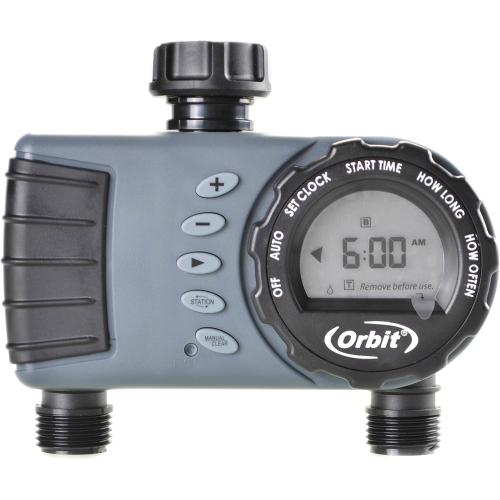 Orbit Digital Hose Sprinkler Irrigation Timer for Vacation Lawn, Plant, and Garden Watering (2 Valve) no test